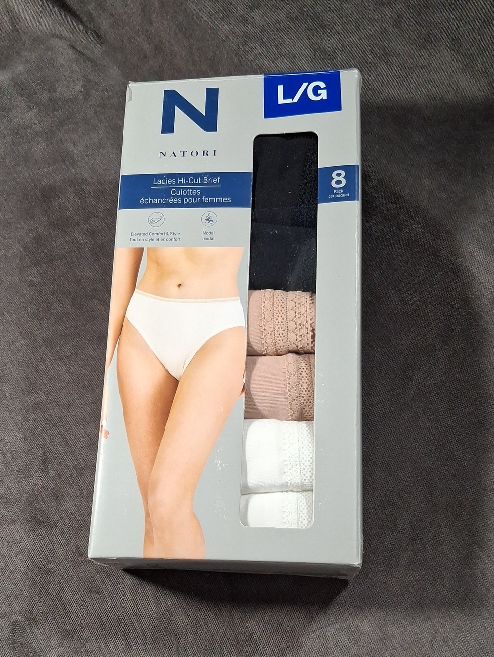 Natori 7ea Ladies Hi-Cut Brief Panties NEW L **1 missing from box of 8**